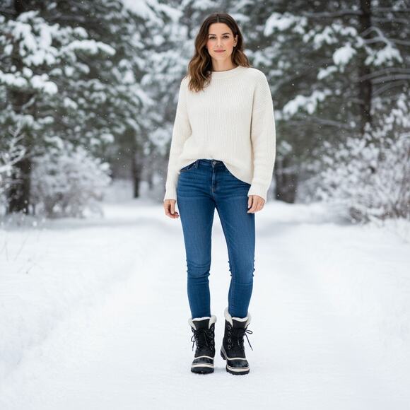 Sorel Caribou Winter Snow Boots Womens 6.5 Waterproof Leather Insulated Black - Picture 11 of 11